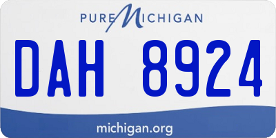 MI license plate DAH8924