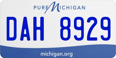 MI license plate DAH8929