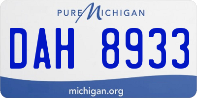 MI license plate DAH8933