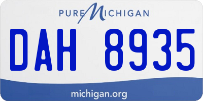 MI license plate DAH8935