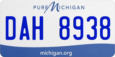 MI license plate DAH8938