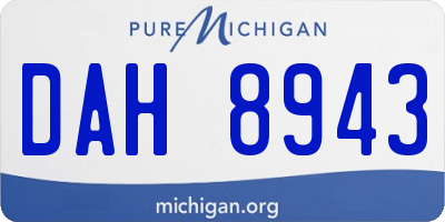 MI license plate DAH8943