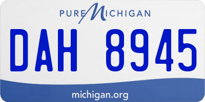 MI license plate DAH8945