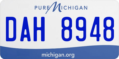 MI license plate DAH8948