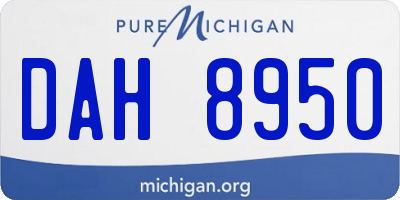 MI license plate DAH8950