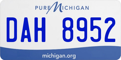 MI license plate DAH8952