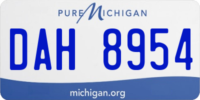 MI license plate DAH8954