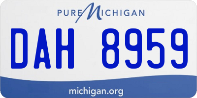 MI license plate DAH8959