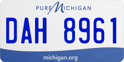 MI license plate DAH8961