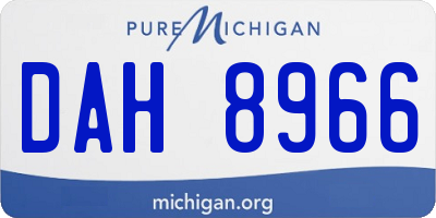 MI license plate DAH8966