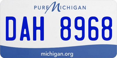 MI license plate DAH8968