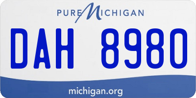 MI license plate DAH8980