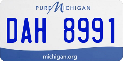 MI license plate DAH8991