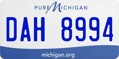 MI license plate DAH8994