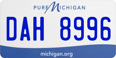 MI license plate DAH8996