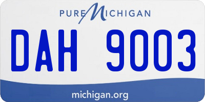 MI license plate DAH9003