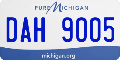 MI license plate DAH9005