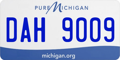 MI license plate DAH9009