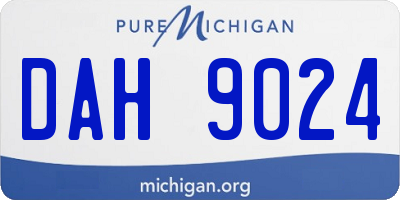 MI license plate DAH9024