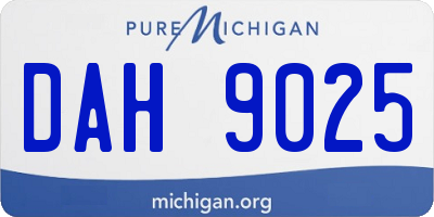 MI license plate DAH9025