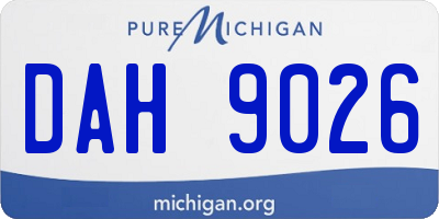 MI license plate DAH9026