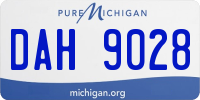 MI license plate DAH9028