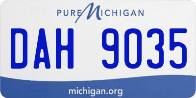 MI license plate DAH9035