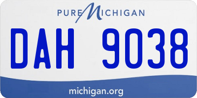 MI license plate DAH9038