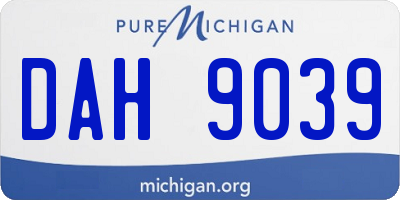 MI license plate DAH9039