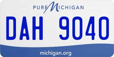 MI license plate DAH9040