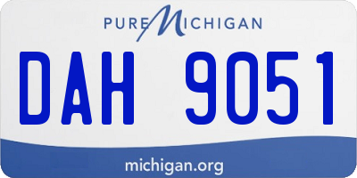 MI license plate DAH9051