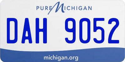 MI license plate DAH9052