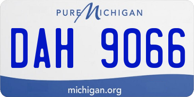 MI license plate DAH9066