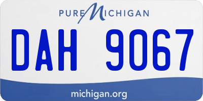 MI license plate DAH9067