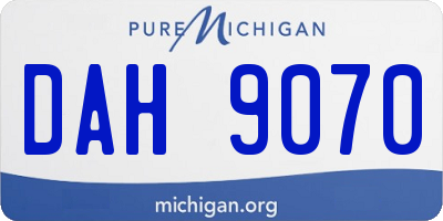 MI license plate DAH9070