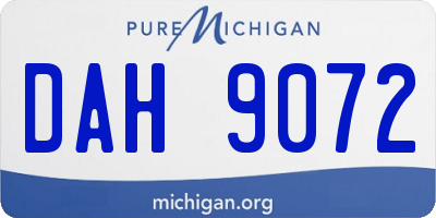 MI license plate DAH9072