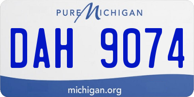 MI license plate DAH9074