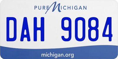 MI license plate DAH9084