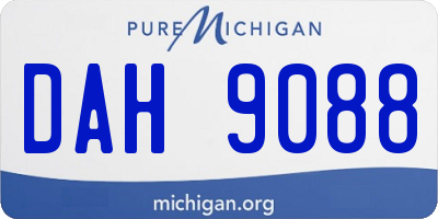 MI license plate DAH9088