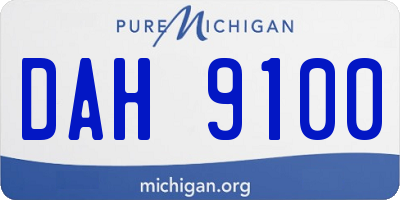 MI license plate DAH9100