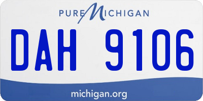 MI license plate DAH9106