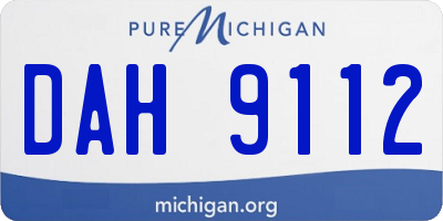 MI license plate DAH9112