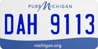 MI license plate DAH9113