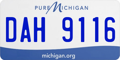 MI license plate DAH9116