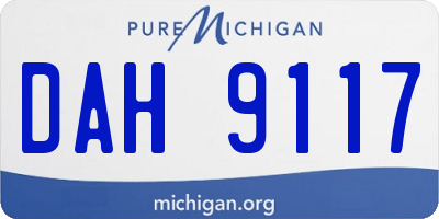 MI license plate DAH9117