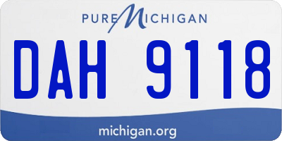 MI license plate DAH9118