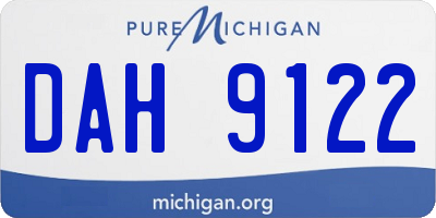 MI license plate DAH9122