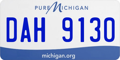 MI license plate DAH9130