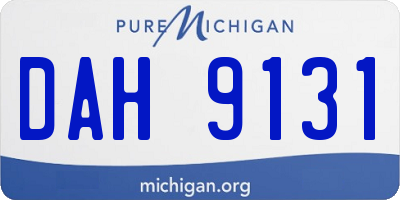 MI license plate DAH9131