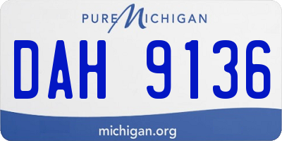 MI license plate DAH9136